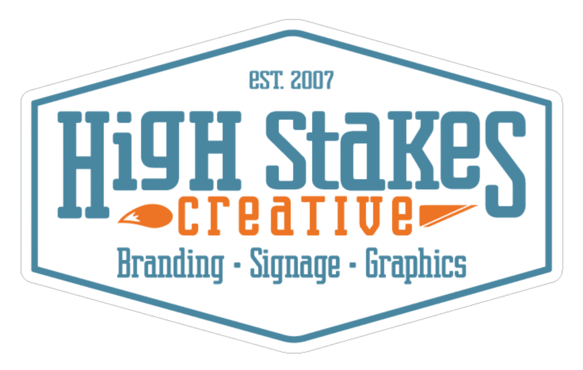High Stakes Creative logo: branding, signage, and graphics design agency.