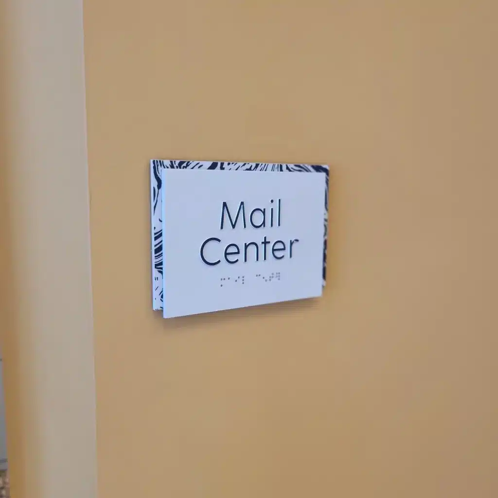 Mail center sign, by High Stakes Creative