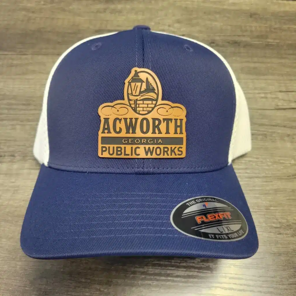 Leather patch hat, Acworth Public Works, Acworth, GA, by High Stakes Creative, metro Atlanta