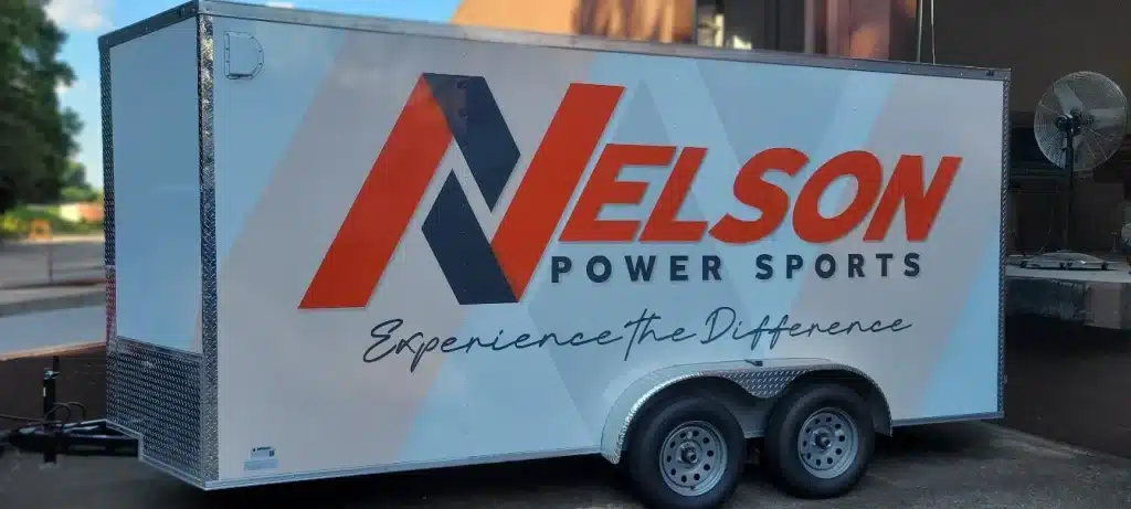 Enclosed trailer wrap, Nelson Power Sports, Blairsville, GA, by High Stakes Creative