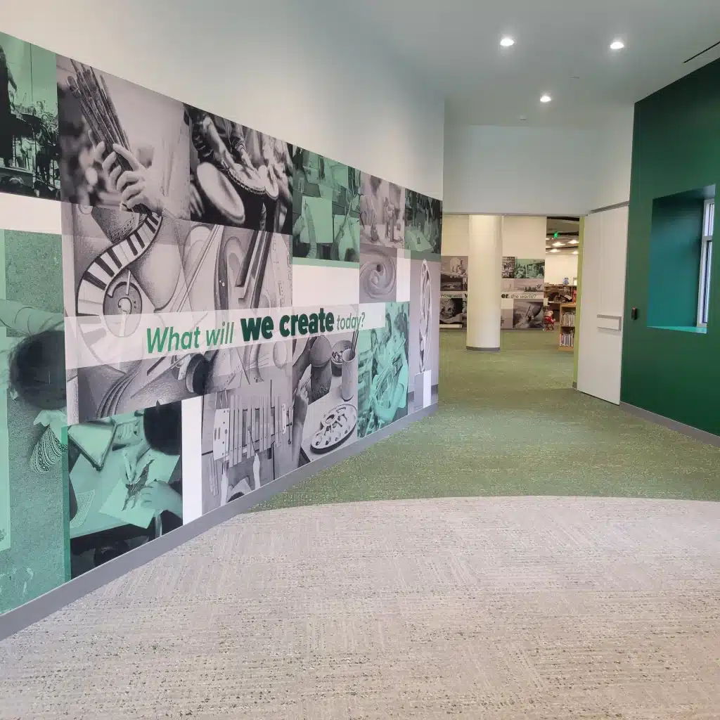 Corridor wall mural, by High Stakes Creative