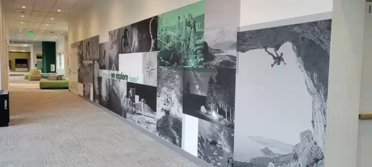 Long corridor mural wall