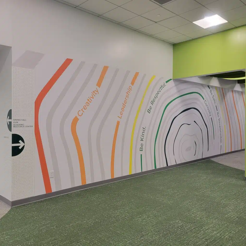 Graphic wall mural, by High Stakes Creative