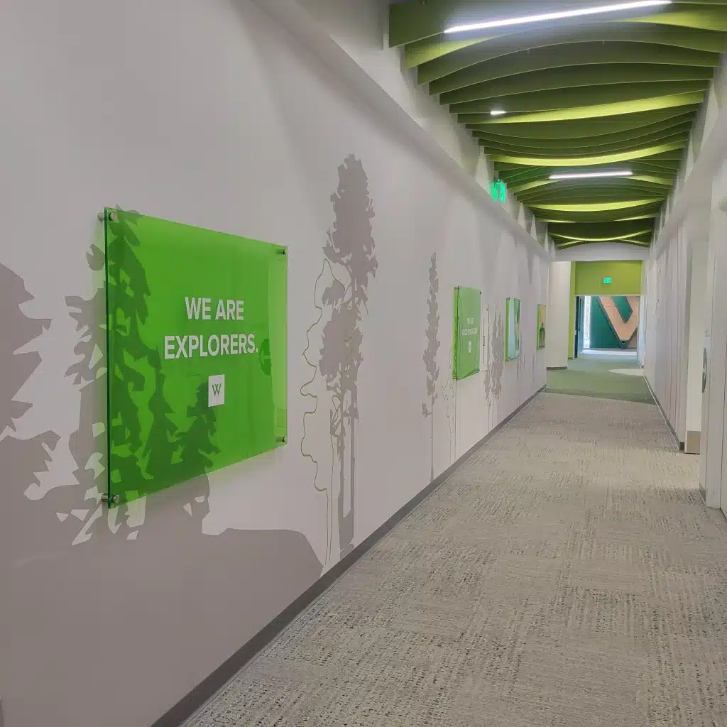Corridor wall graphics, by High Stakes Creative