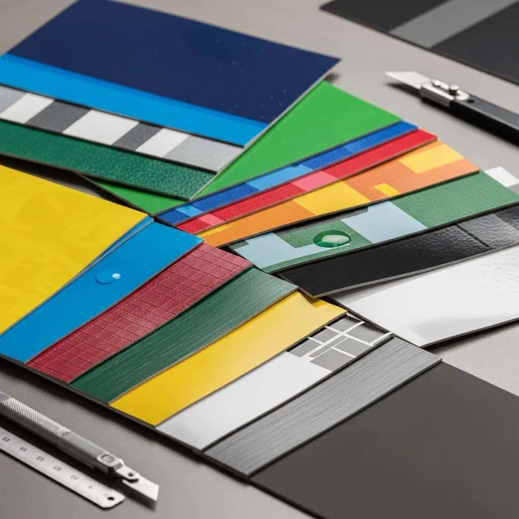 Close-up of high-quality vinyl materials suitable for durable outdoor lettering