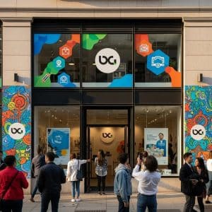 Custom window and wall graphics enhancing business visibility and branding