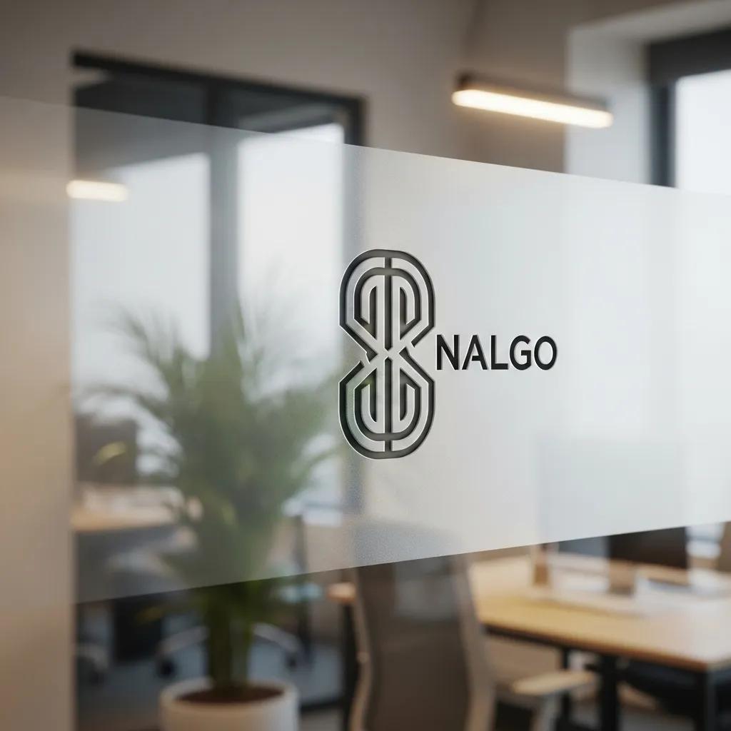 Frosted glass window with custom logo design enhancing brand visibility