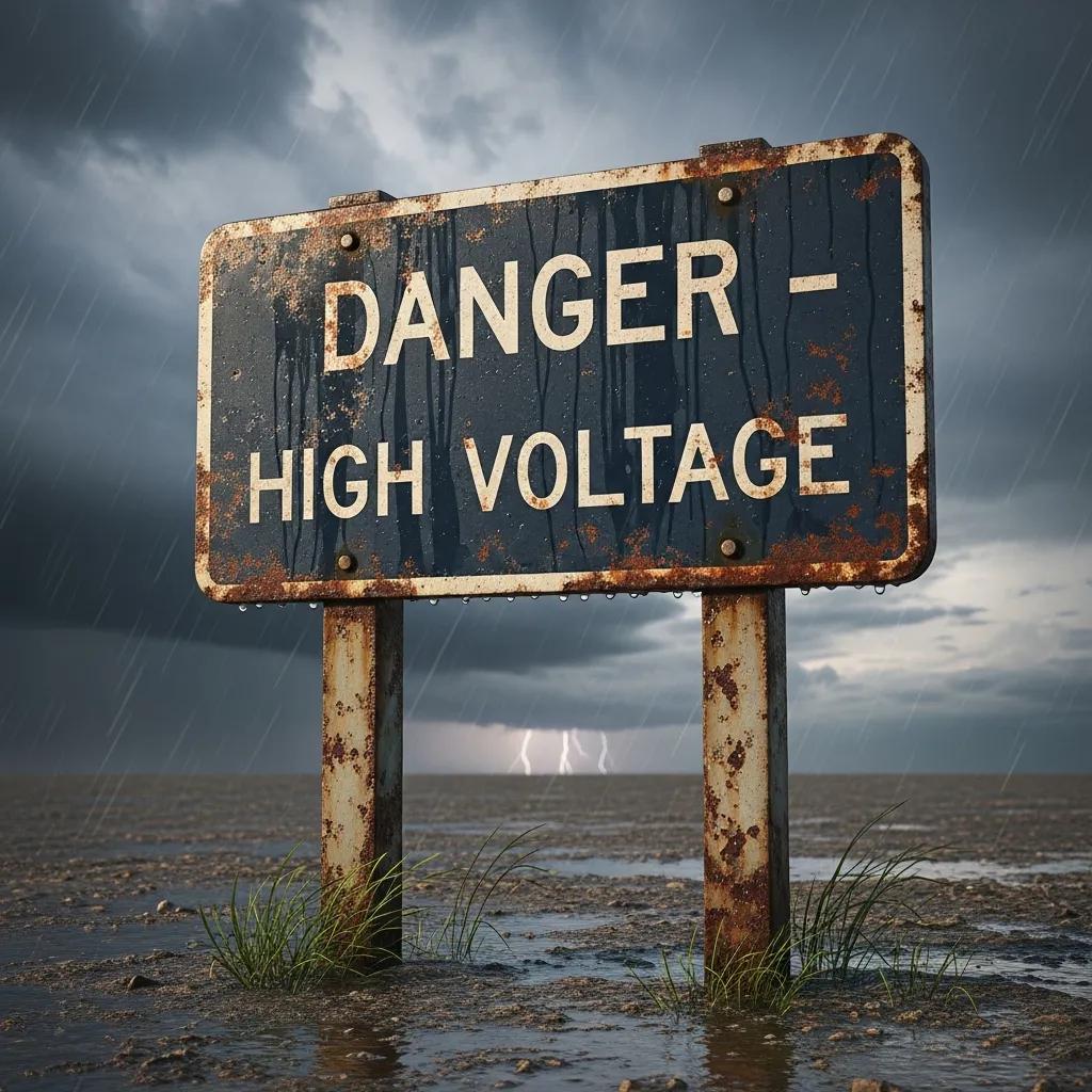 Metal sign enduring harsh weather conditions, illustrating durability and outdoor suitability