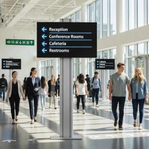 Modern facility with effective wayfinding signage enhancing navigation