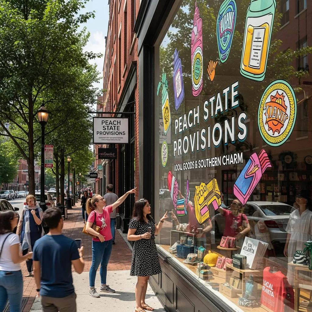 Vibrant storefront in Atlanta featuring cut vinyl graphics that enhance brand visibility