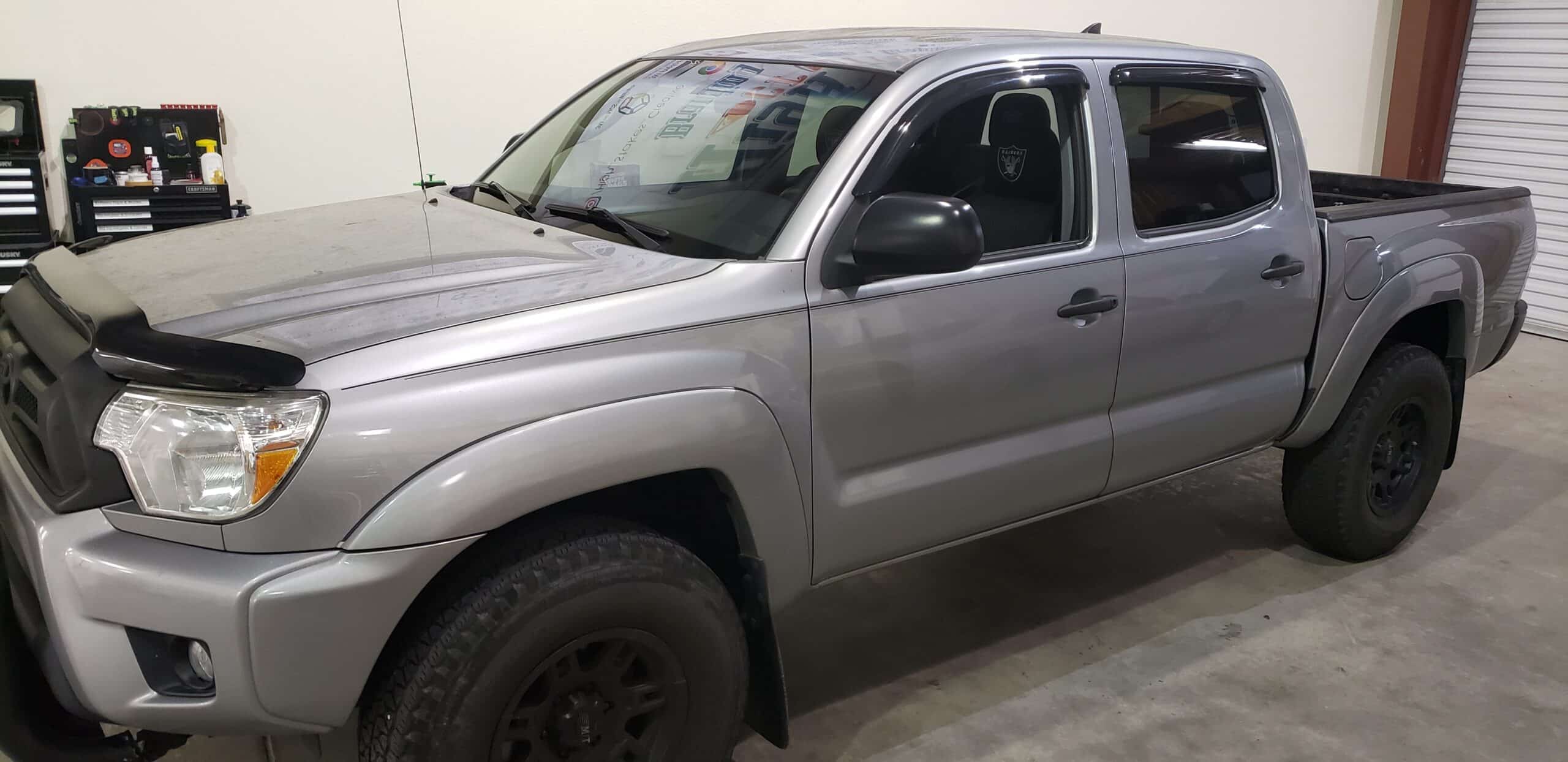 Toyota Tacoma before its matte color-change wrap, by High Stakes Creative