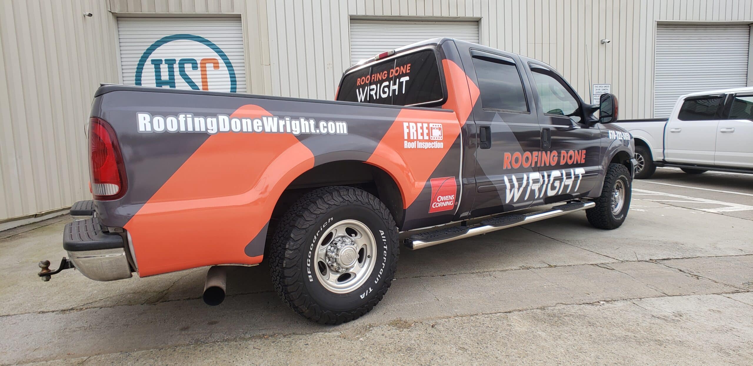 Roofing truck wrap, Roofing Done Wright, Atlanta, GA, by High Stakes Creative