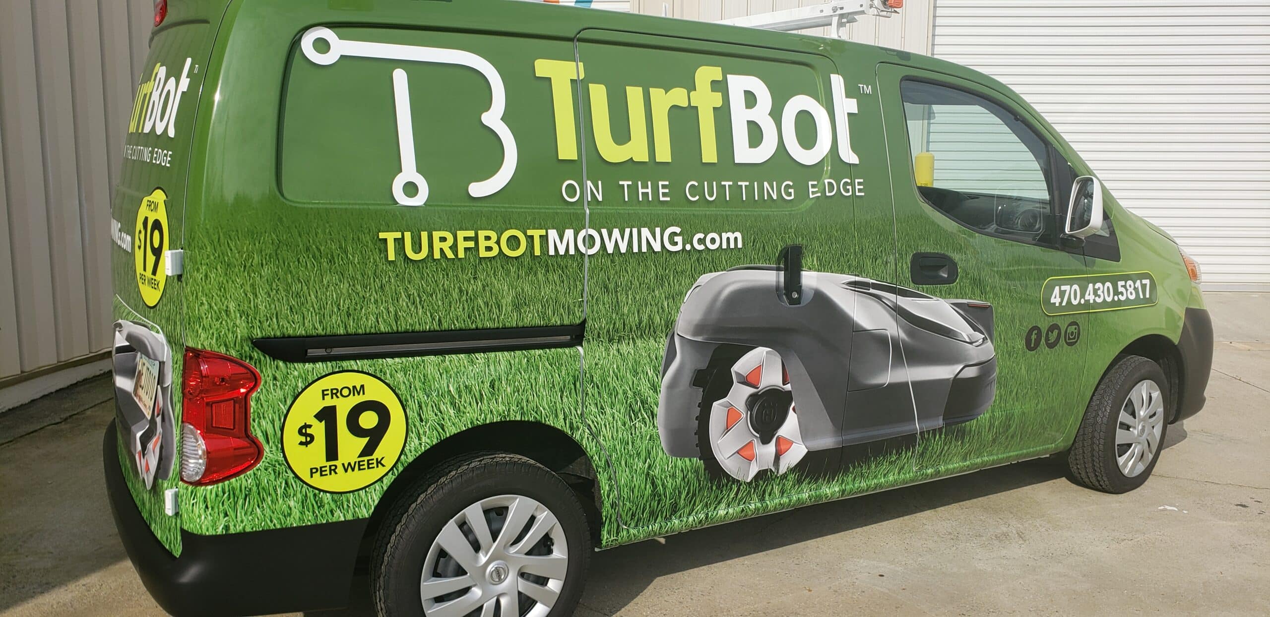 Full van wrap, TurfBot, Roswell, GA, by High Stakes Creative