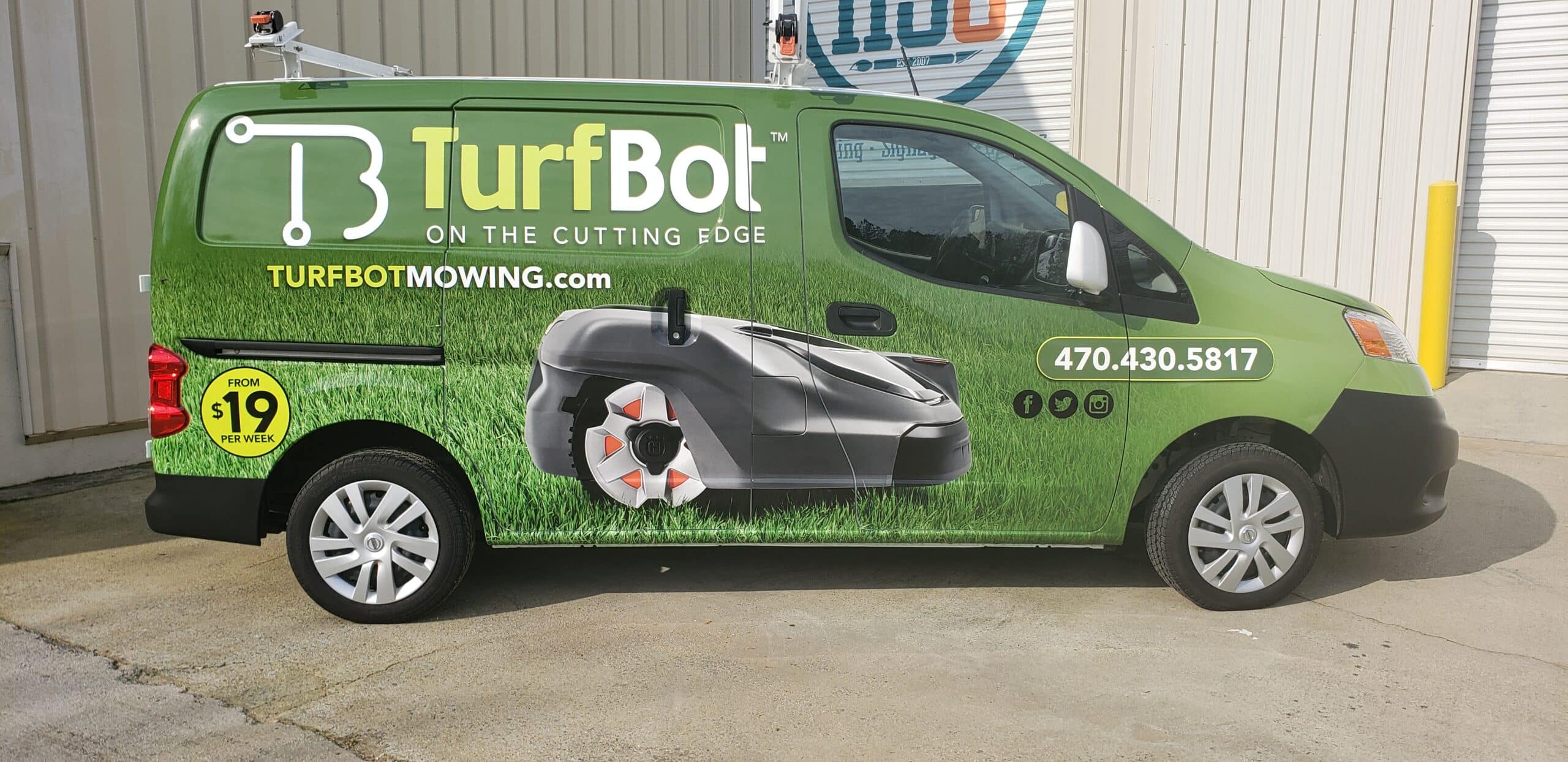 Fleet van wraps, TurfBot, Roswell, GA, by High Stakes Creative