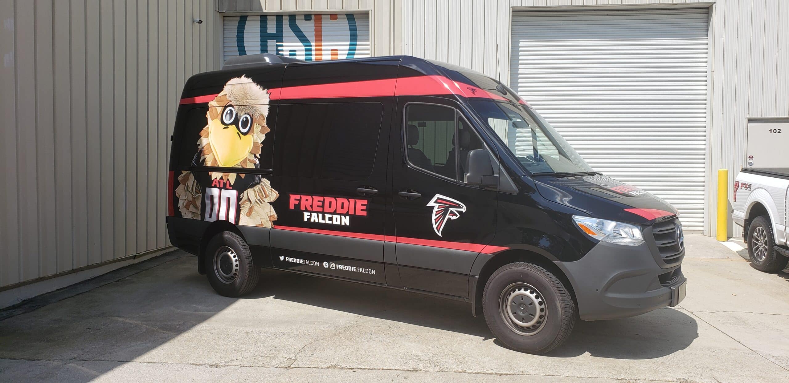 Freddie Falcon van wrap, Atlanta Falcons, Atlanta, GA, by High Stakes Creative