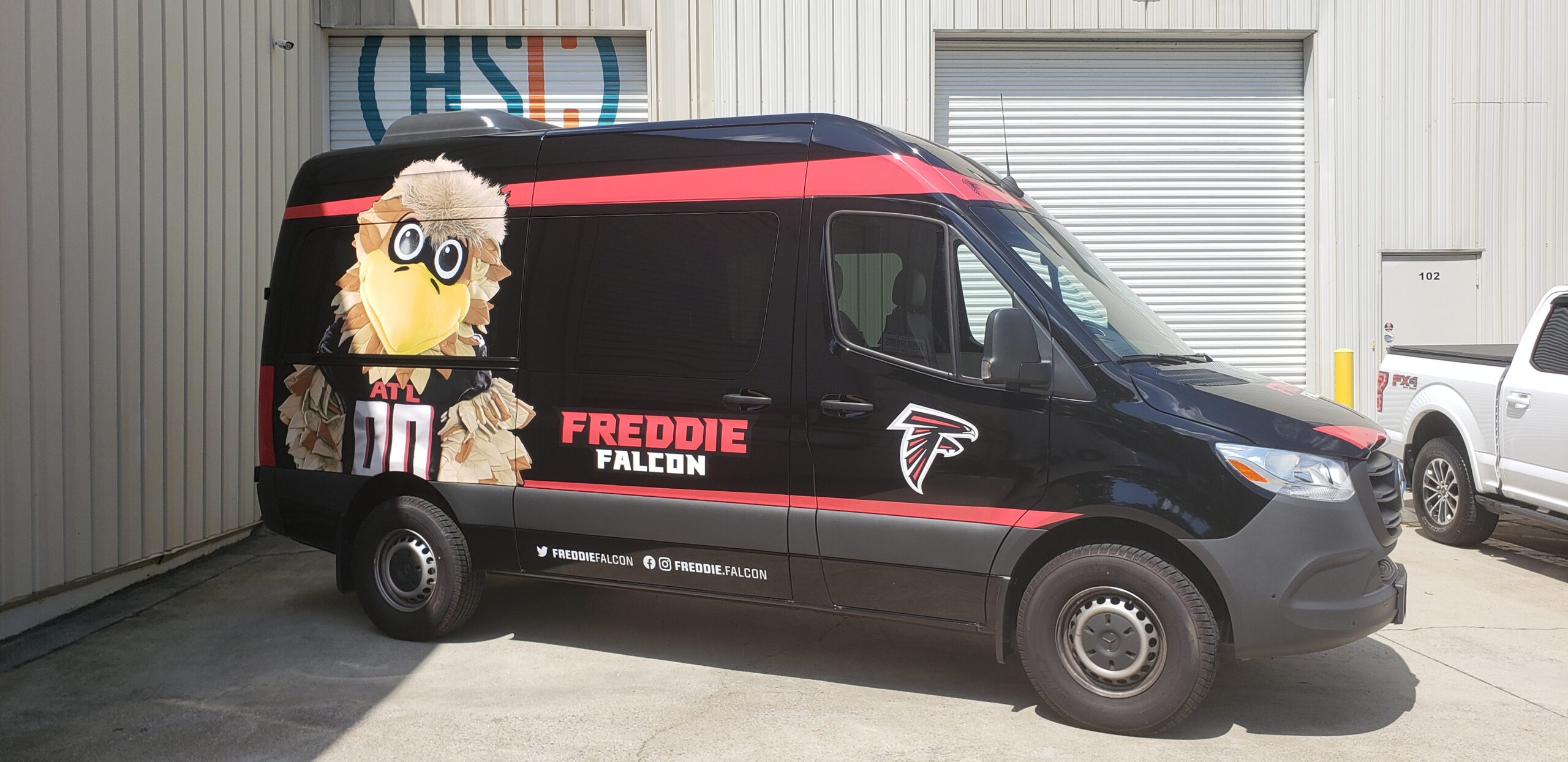 Freddie Falcon van wrap, Atlanta Falcons, Atlanta, GA, by High Stakes Creative