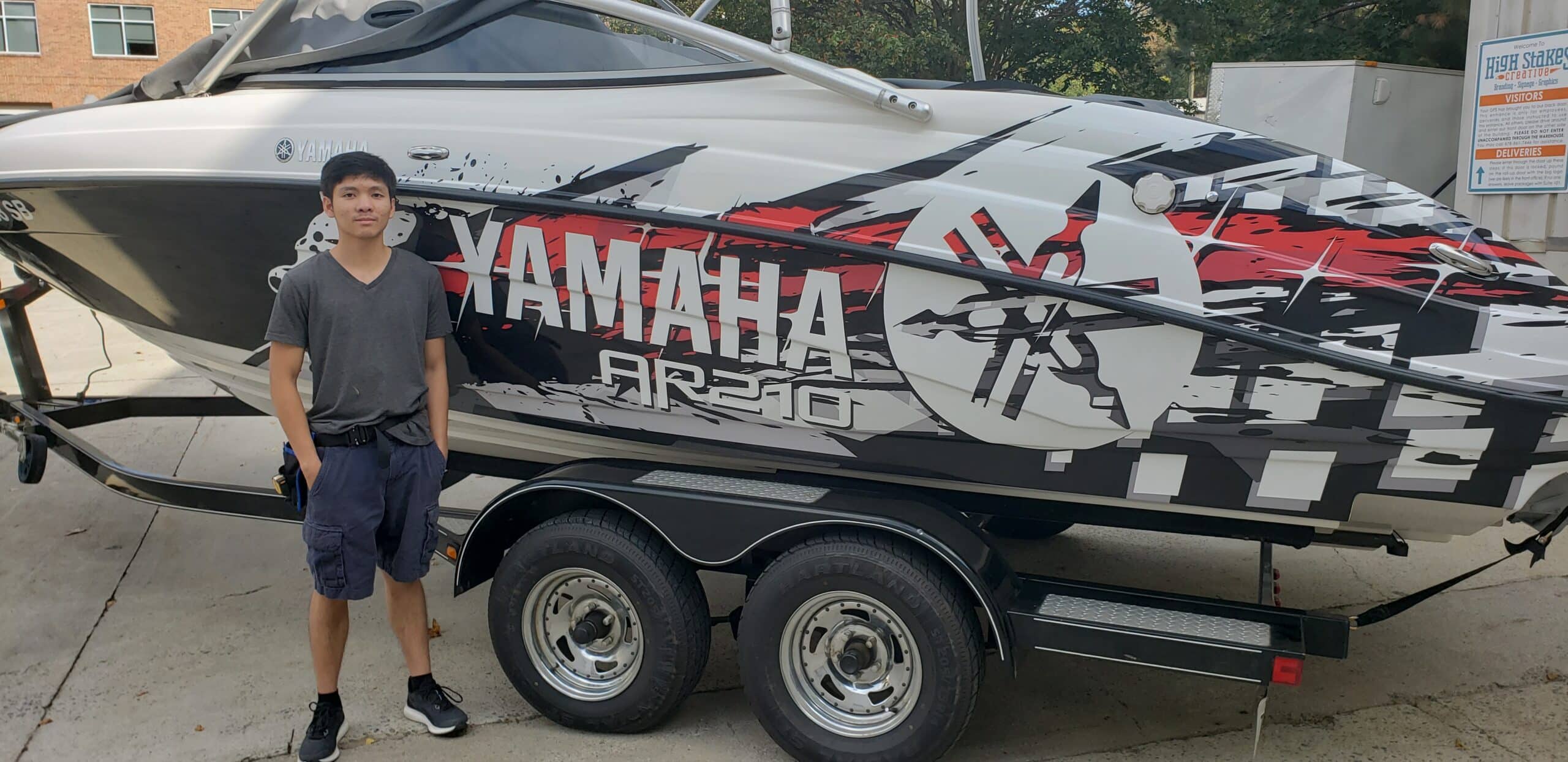 Yamaha AR210 boat wrap, by High Stakes Creative