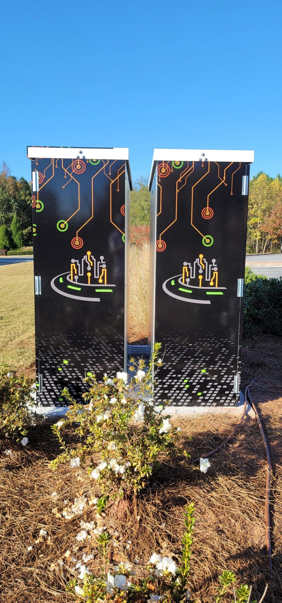 Wrapped utility cabinet art, Curiosity Lab, Peachtree Corners, GA, by High Stakes Creative
