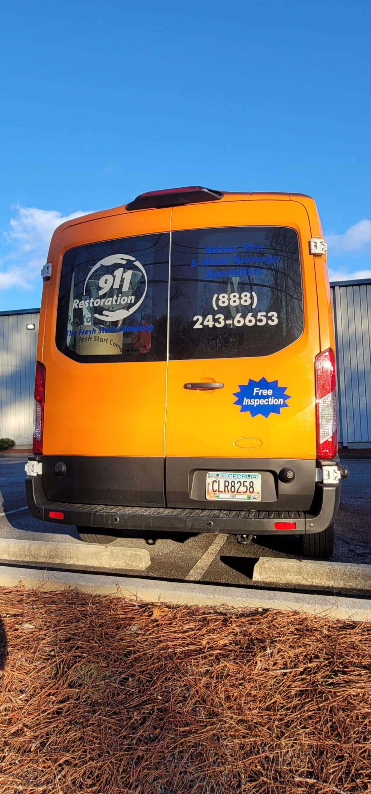 Restoration van wrap, 911 Restoration, Marietta, GA, by High Stakes Creative