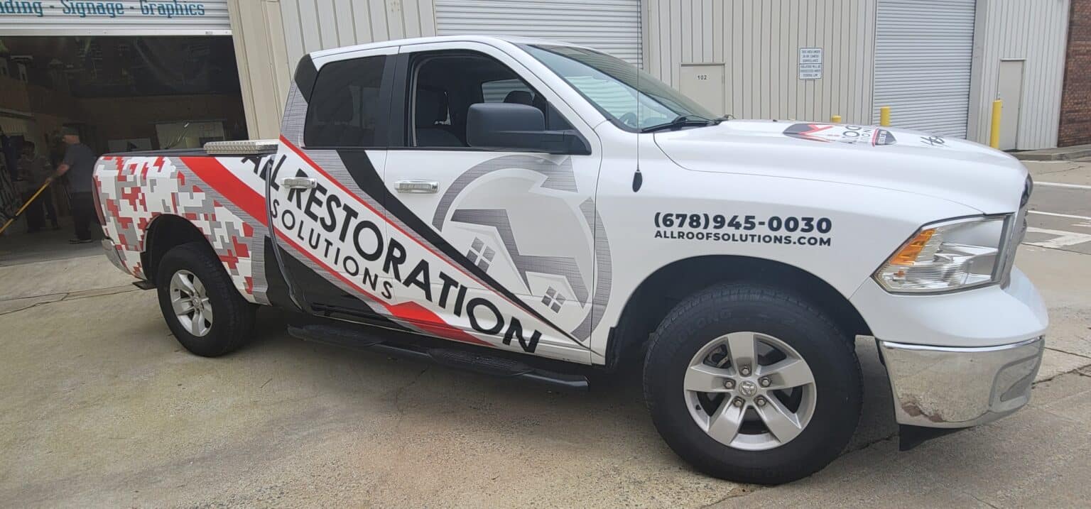 Restoration truck wraps, All Restoration Solutions, Kennesaw, GA, by High Stakes Creative