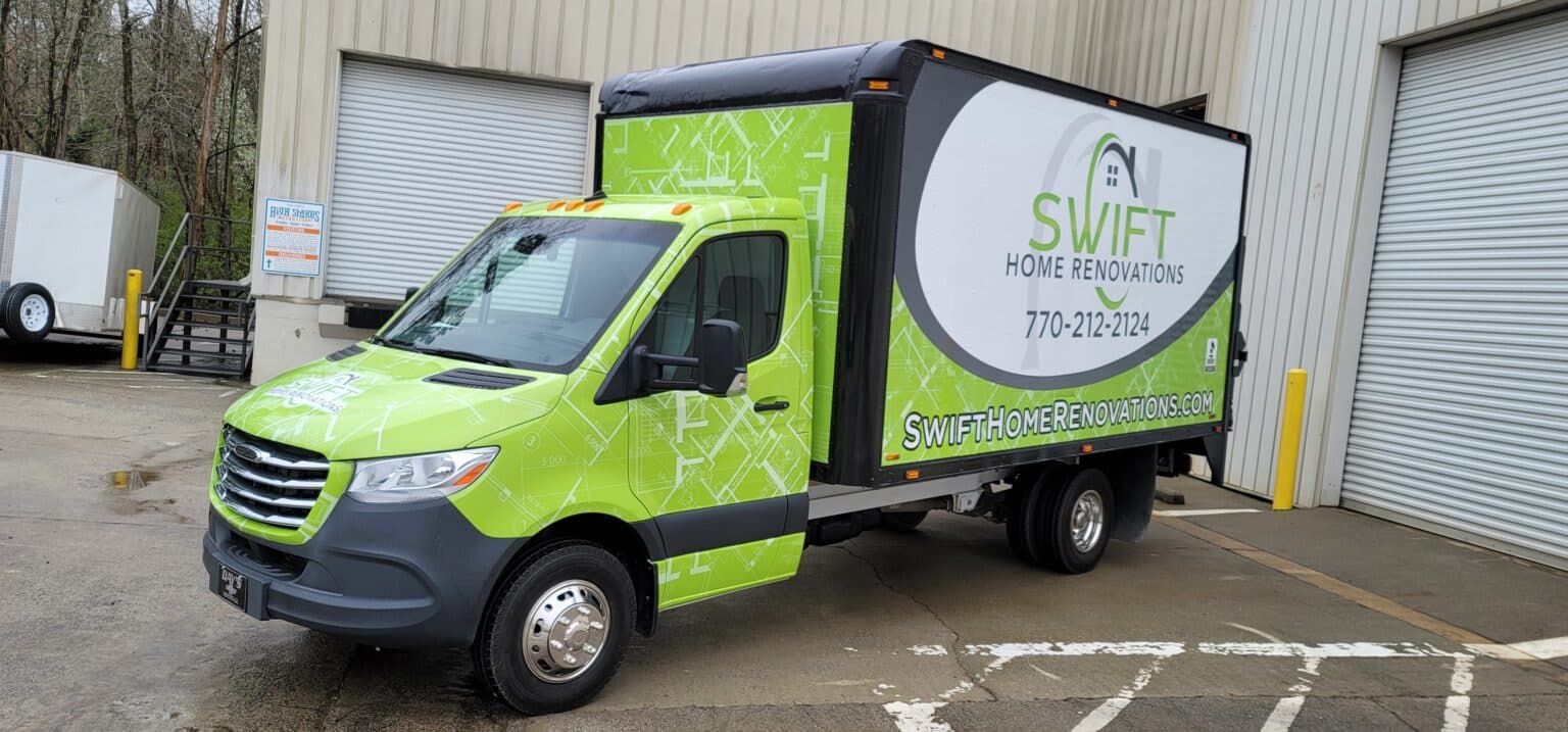 Box truck wrap, Swift Home Renovations, Kennesaw, GA, by High Stakes Creative