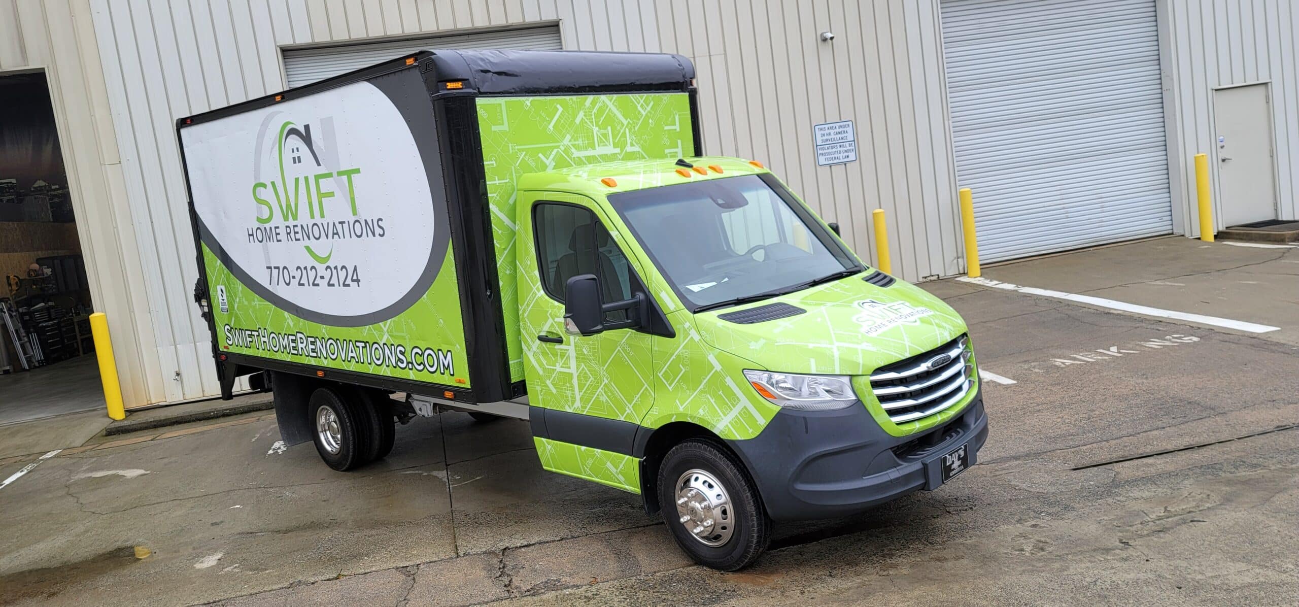 Box truck wrap, Swift Home Renovations, Kennesaw, GA, by High Stakes Creative