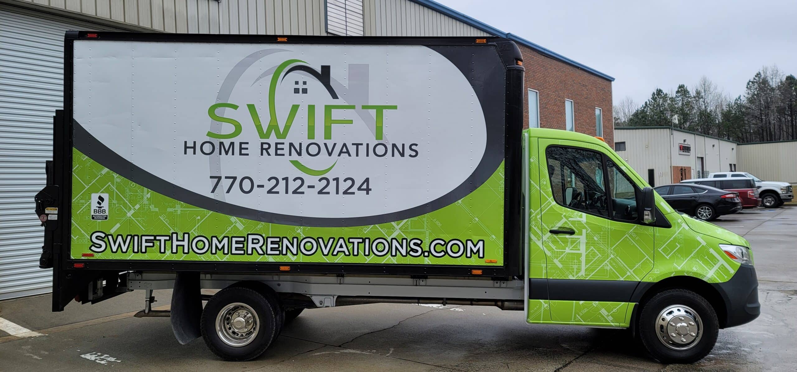 Box truck wrap, Swift Home Renovations, Kennesaw, GA, by High Stakes Creative