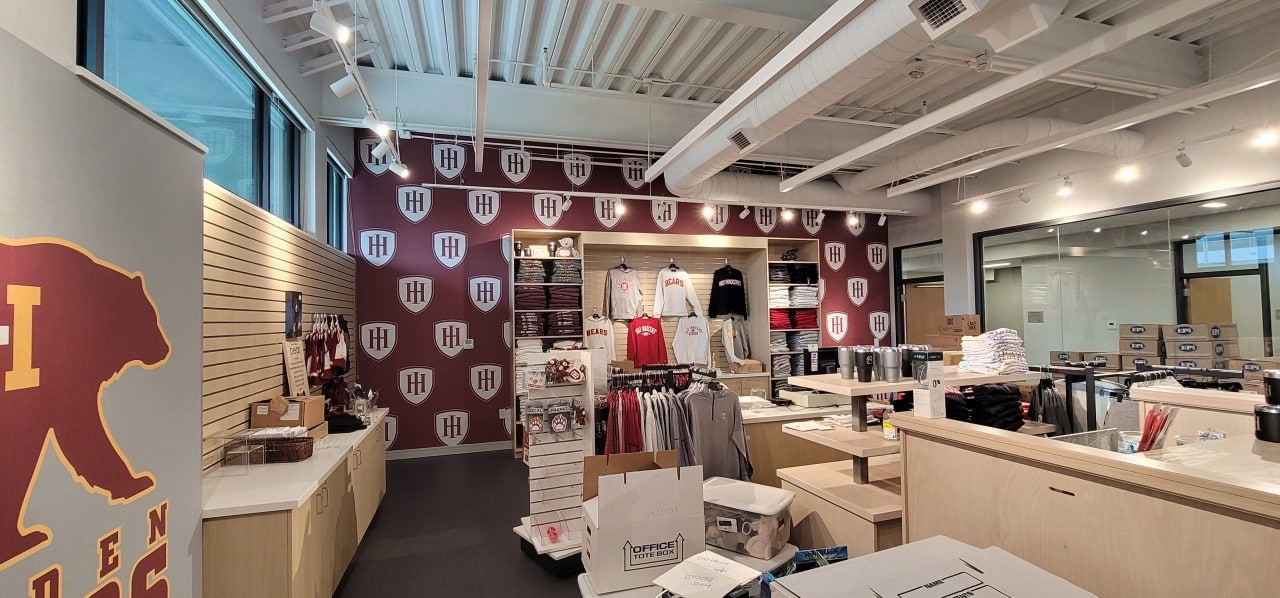 Golden Bears school store branding for Holy Innocents Episcopal School in Sandy Springs, GA, by High Stakes Creative