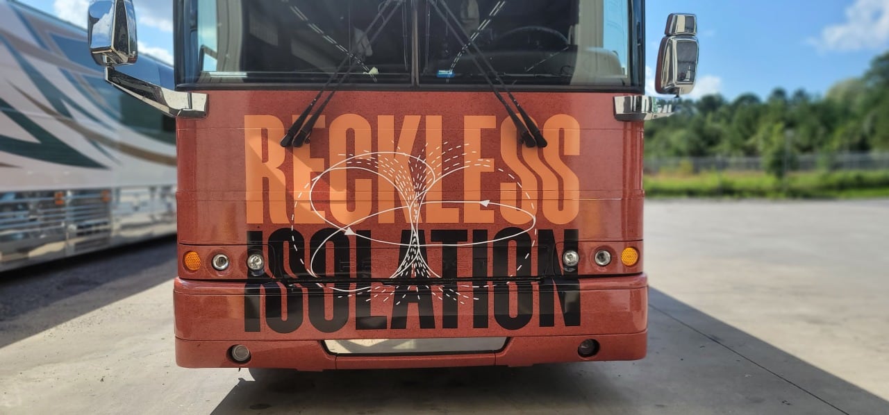Tour bus wrap, Reckless Isolation, by High Stakes Creative