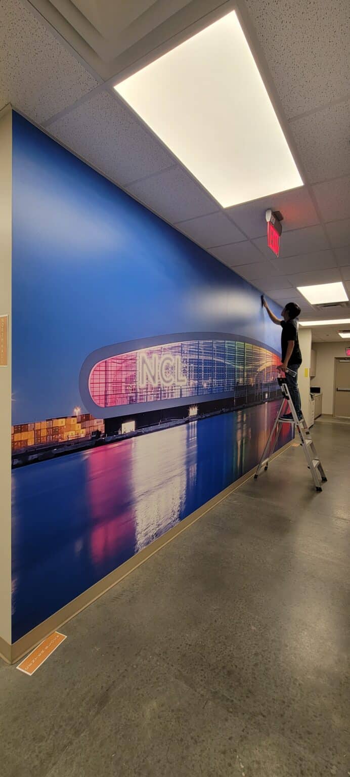 Stadium photo wall mural, by High Stakes Creative