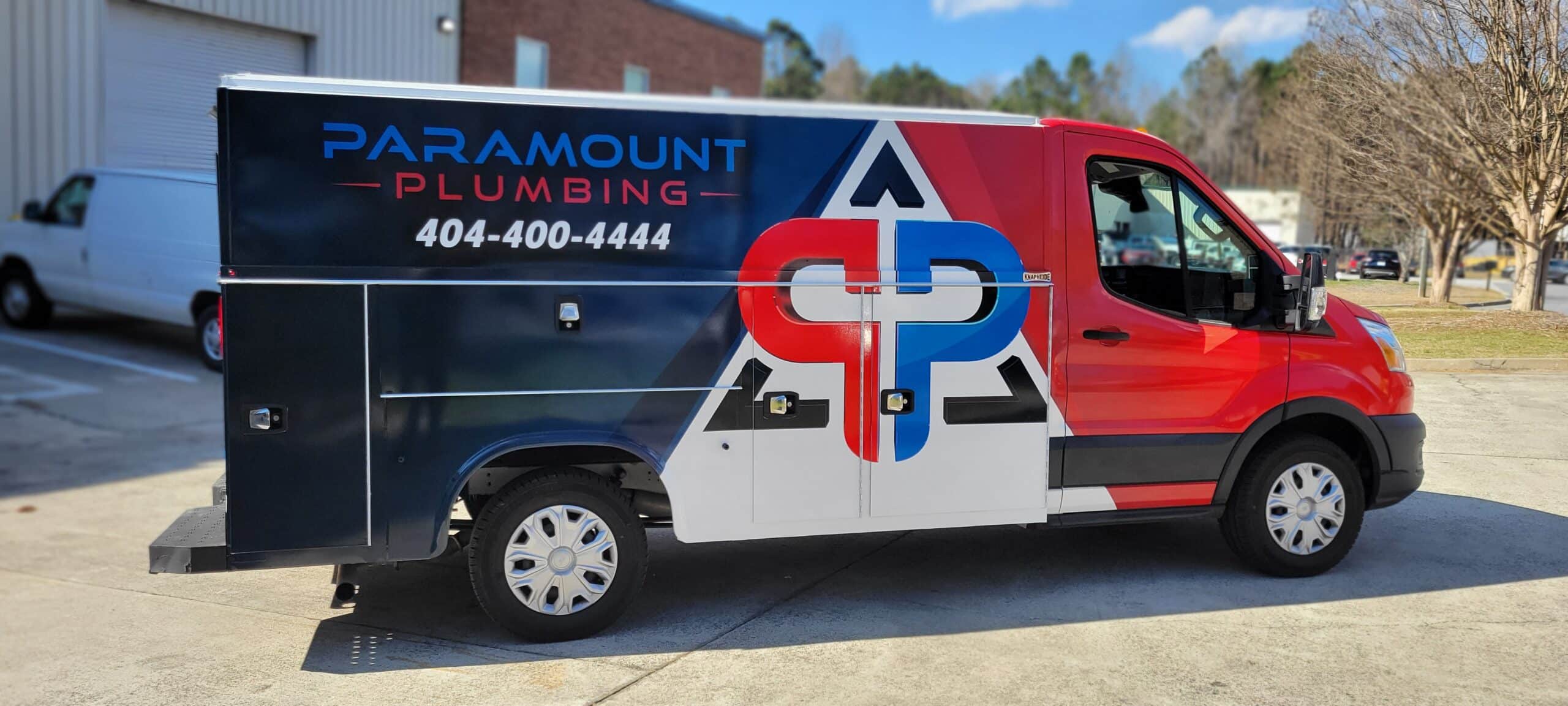 Plumbing van wraps, Paramount Plumbing, Buford, GA, by High Stakes Creative