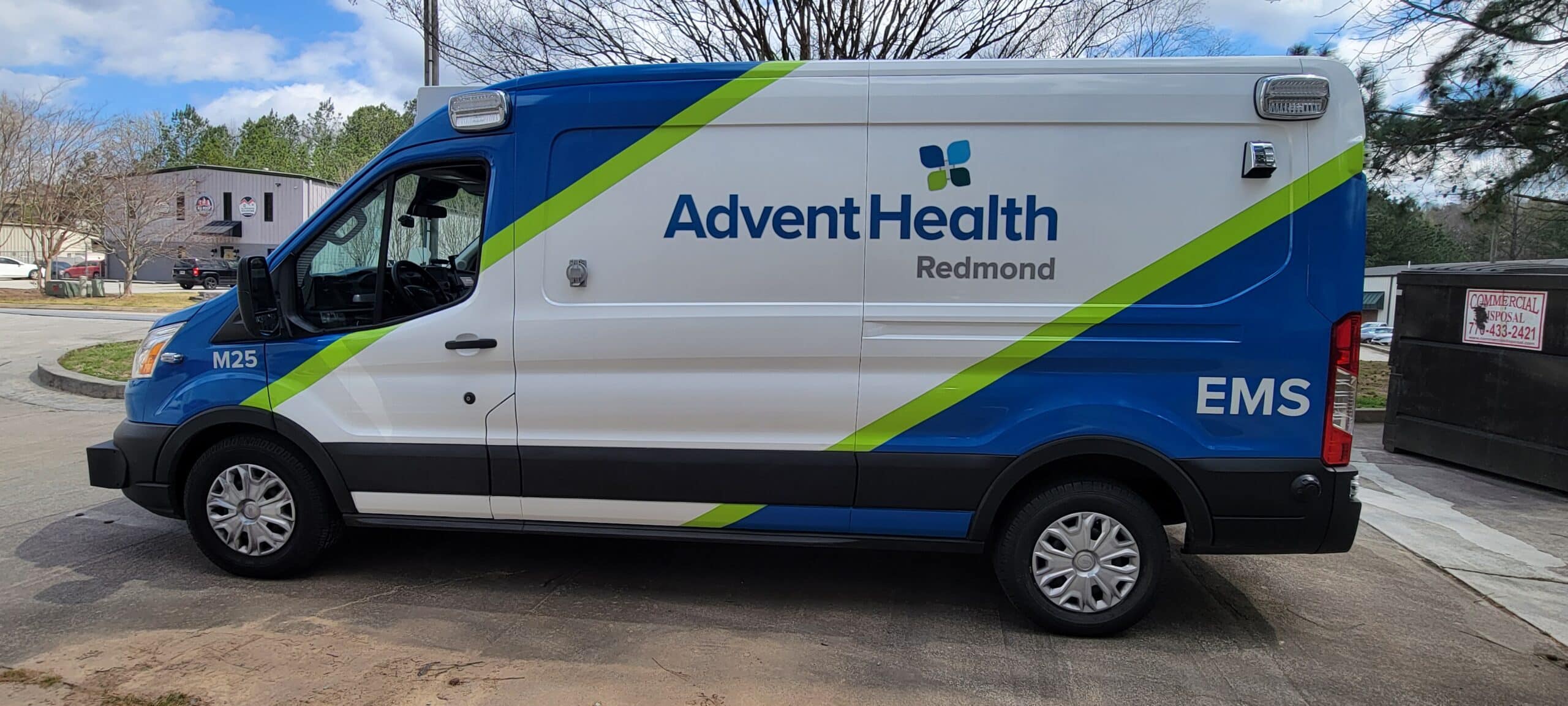 EMS van full wrap, AdventHealth, Calhoun, GA, by High Stakes Creative