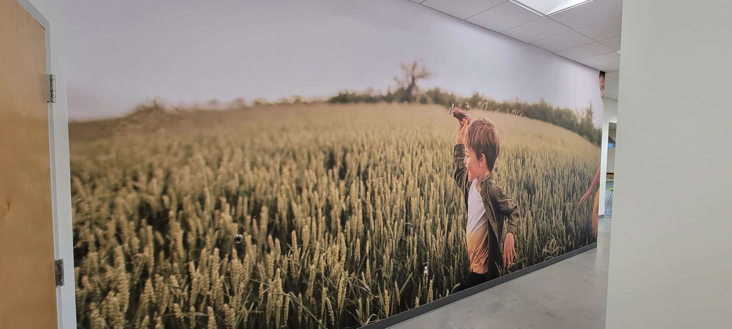 Child in wheat field mural, Kerry, Rome, GA, by High Stakes Creative