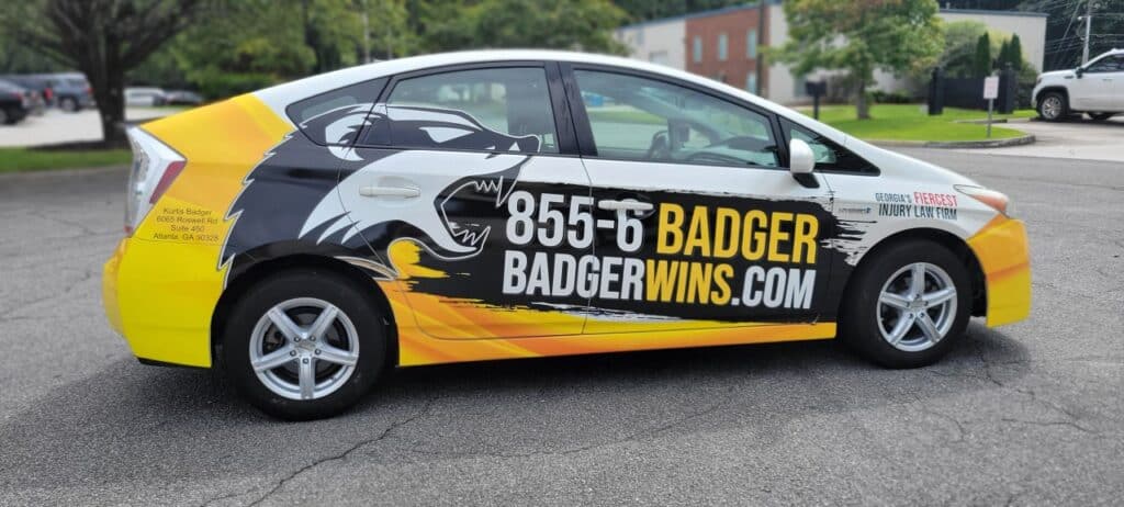 Prius wrap side, Badger, by High Stakes Creative