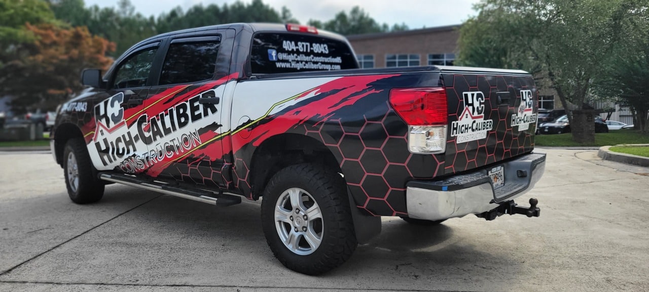Pickup wrap rear quarter, High-Caliber, by High Stakes Creative