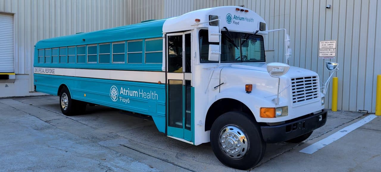 EMS Special Response bus wrap, Atrium Health Floyd, Rome, GA, by High Stakes Creative