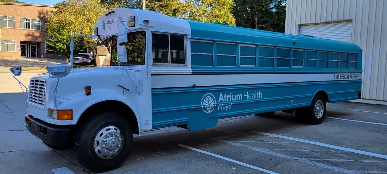 EMS Special Response bus wrap, Atrium Health Floyd, Rome, GA, by High Stakes Creative