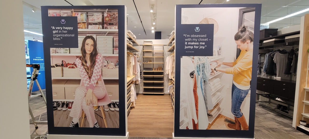Retail lifestyle graphic panels, The Container Store, by High Stakes Creative