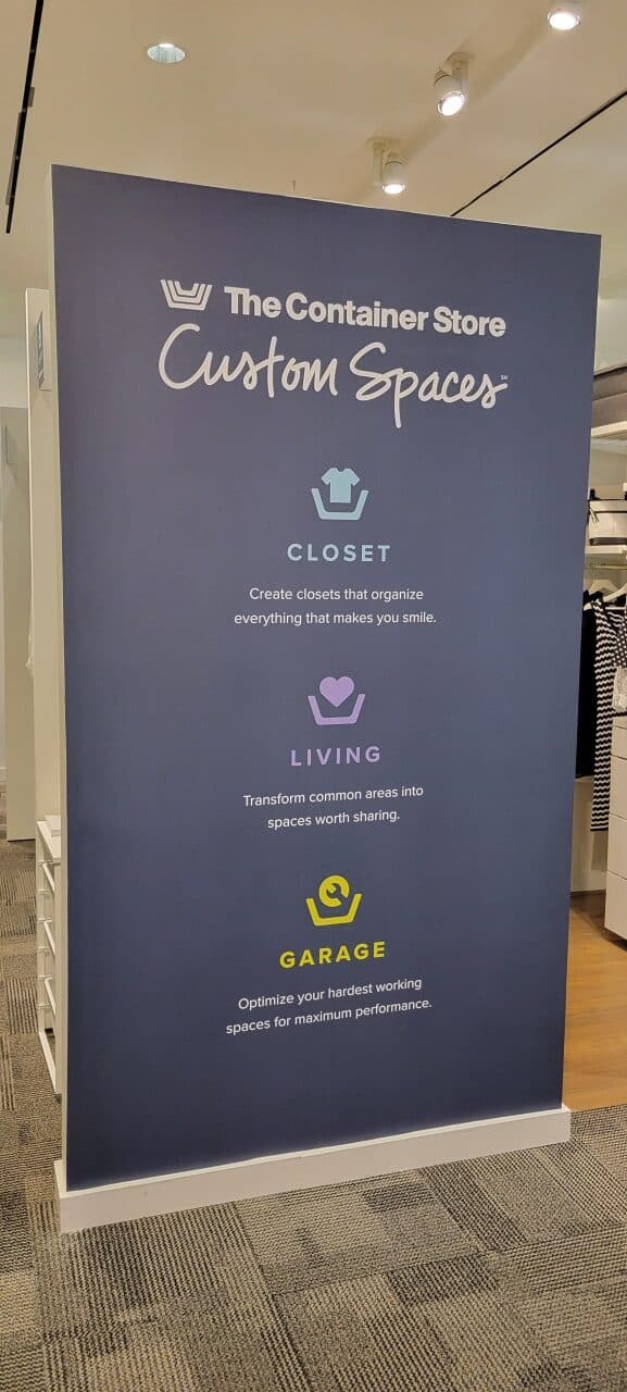 Retail custom spaces display, The Container Store, by High Stakes Creative