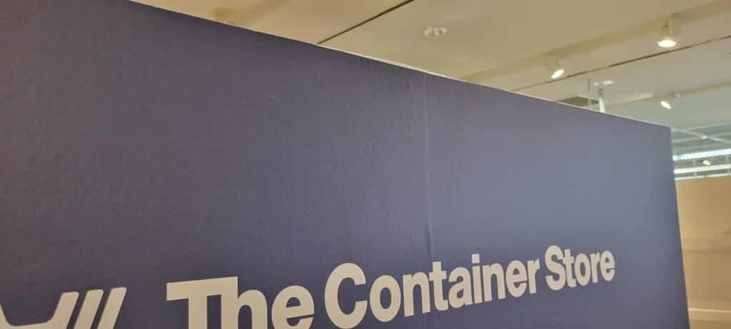 Retail fixture logo wrap, The Container Store, by High Stakes Creative
