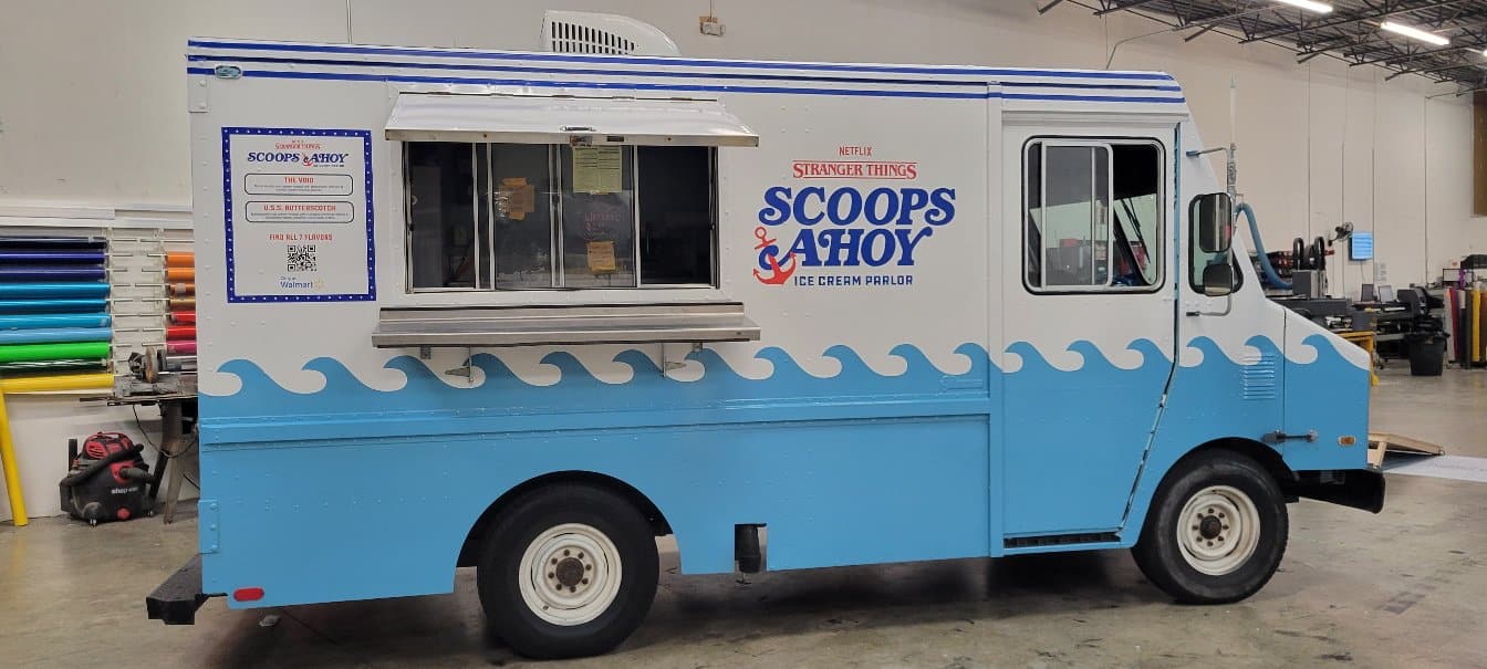 Ice cream truck wrap side, Scoops Ahoy, by High Stakes Creative