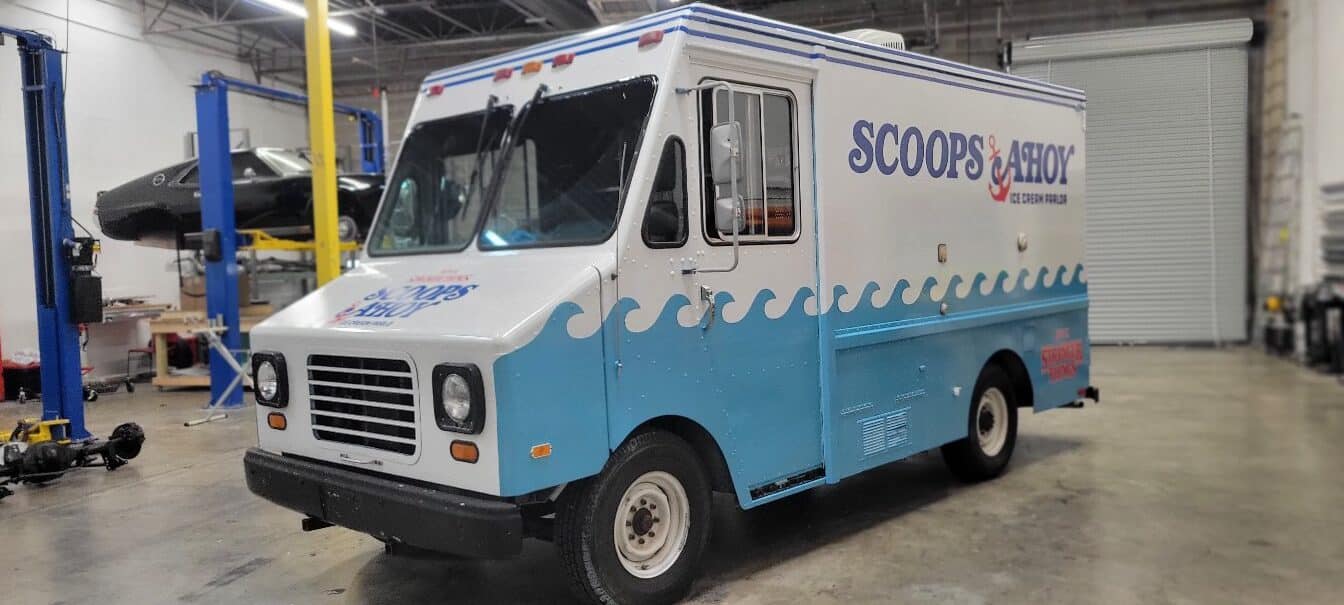 Ice cream truck front quarter, Scoops Ahoy, by High Stakes Creative