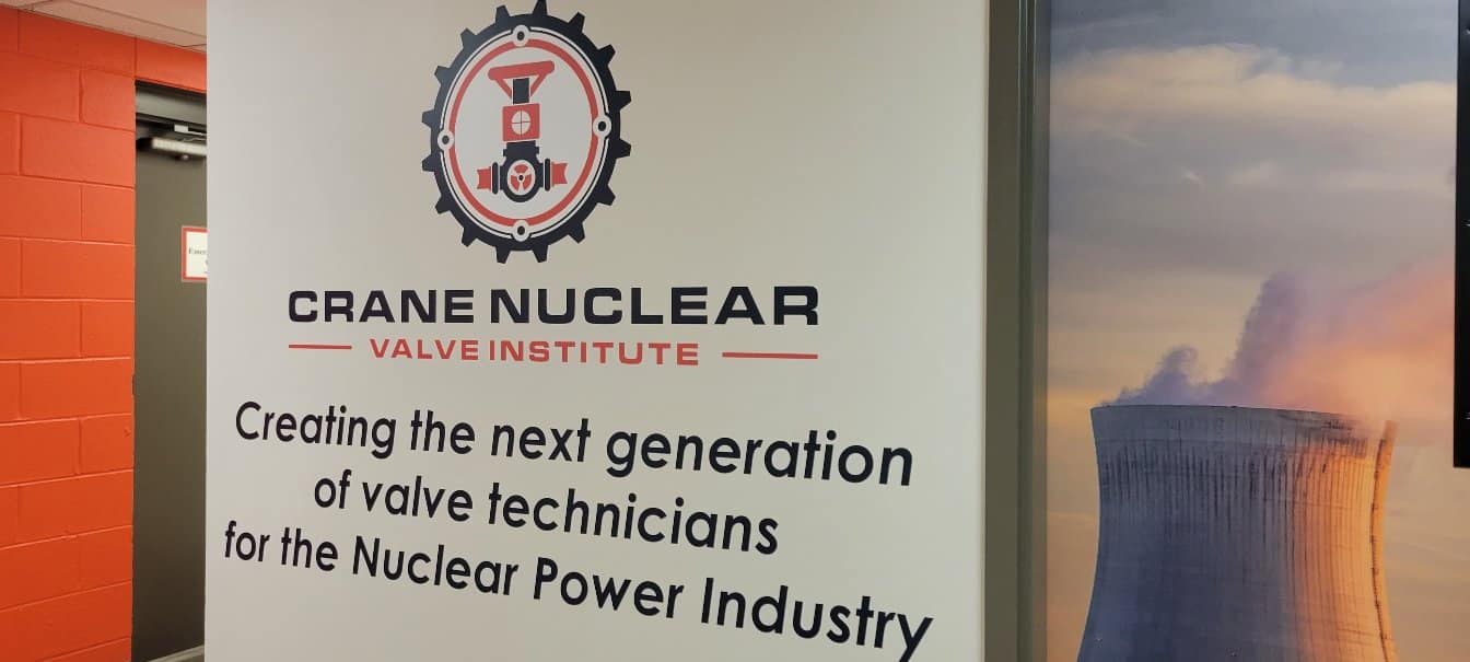 Valve institute mission wall, Crane Nuclear, Kennesaw, GA, by High Stakes Creative