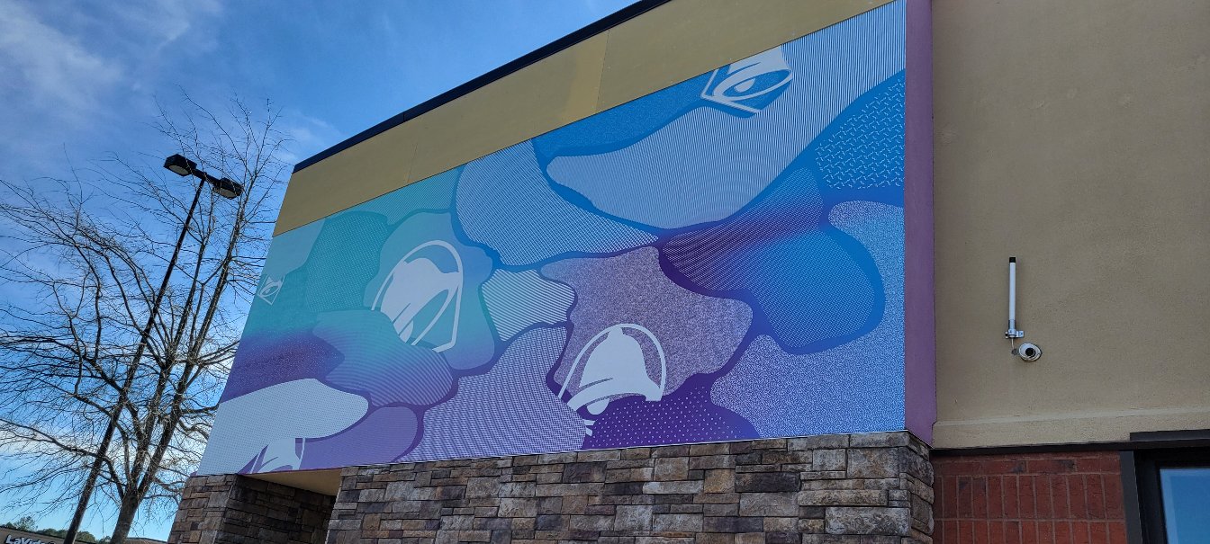 Taco Bell exterior building wrap, Taco Bell, by High Stakes Creative