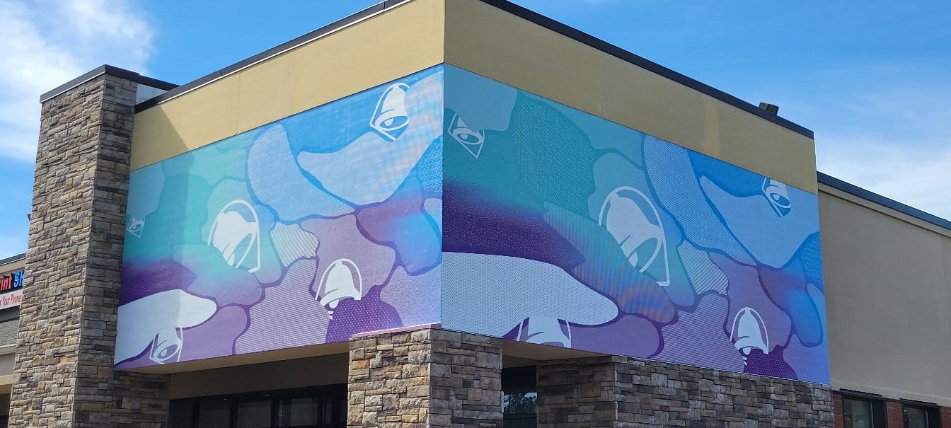 Taco Bell exterior building wrap, Taco Bell, by High Stakes Creative