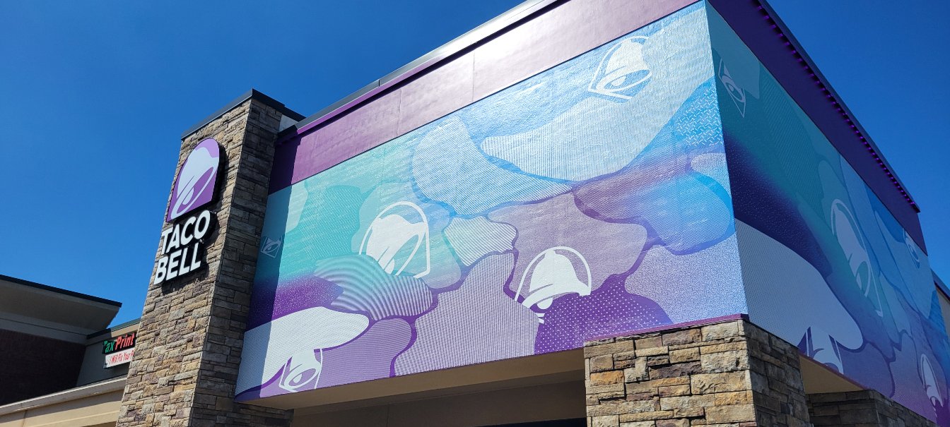 Taco Bell exterior building wrap, Taco Bell, by High Stakes Creative