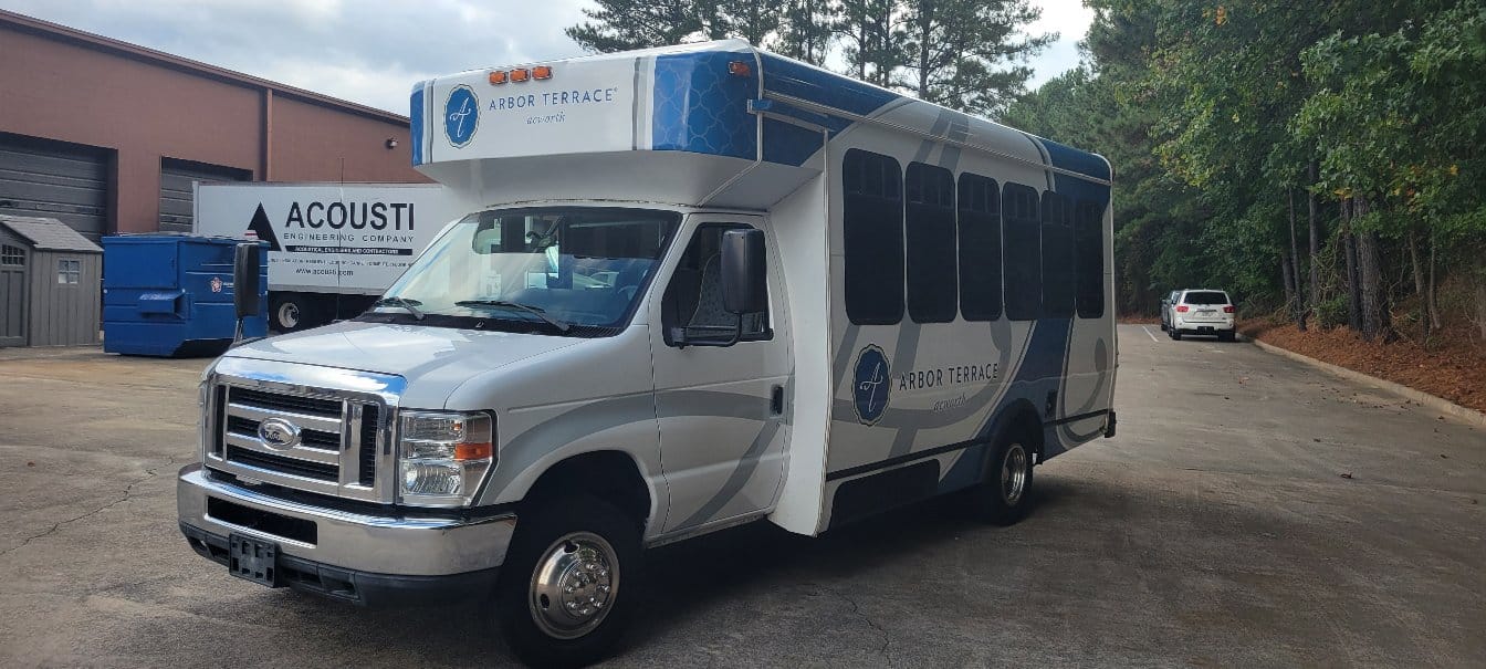 Shuttle bus wrap, by High Stakes Creative