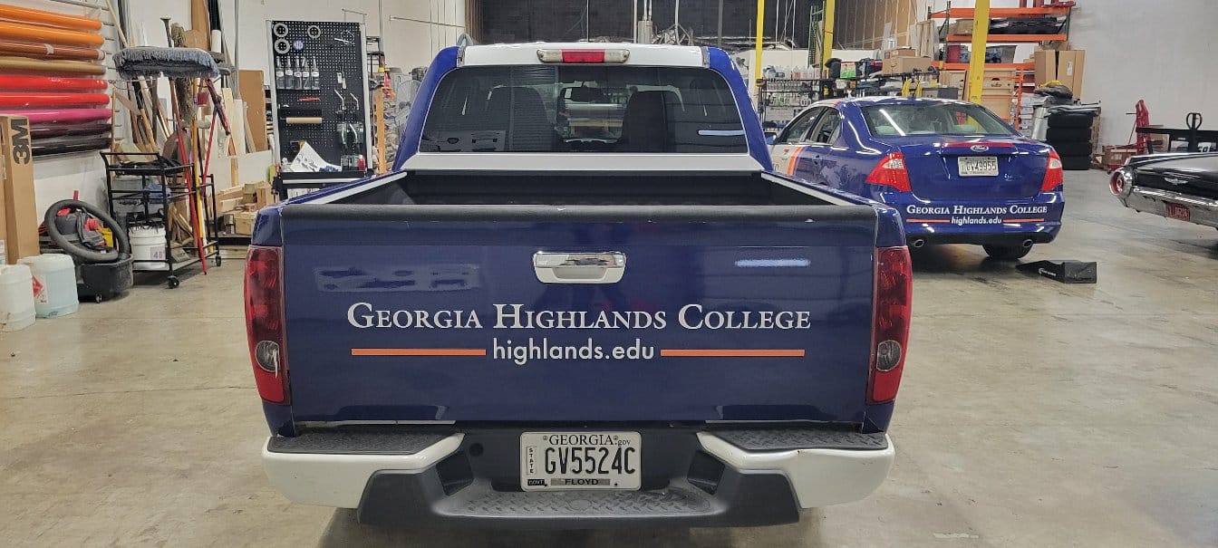 Tailgate graphics, Georgia Highlands College, Rome, GA, by High Stakes Creative