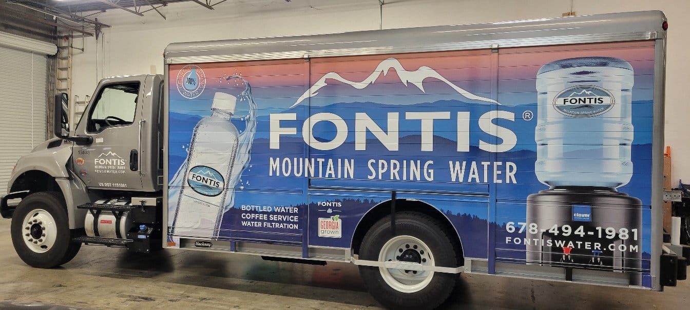 Box truck wrap side, Fontis Water, Marietta, GA, by High Stakes Creative