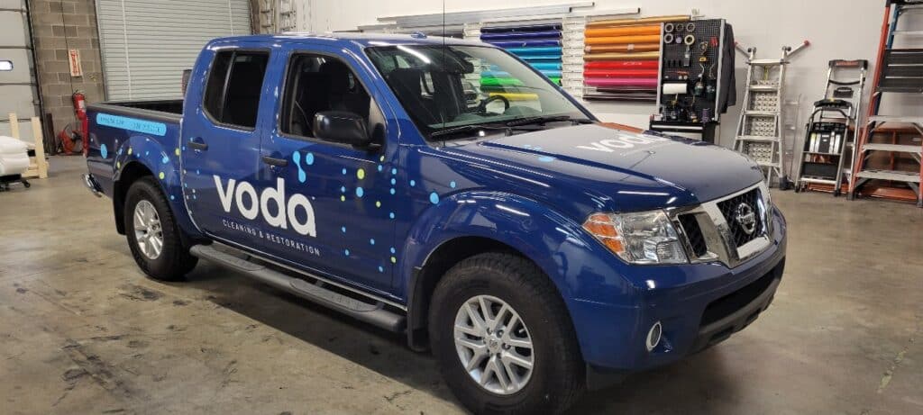 Pickup truck wrap, Voda, by High Stakes Creative